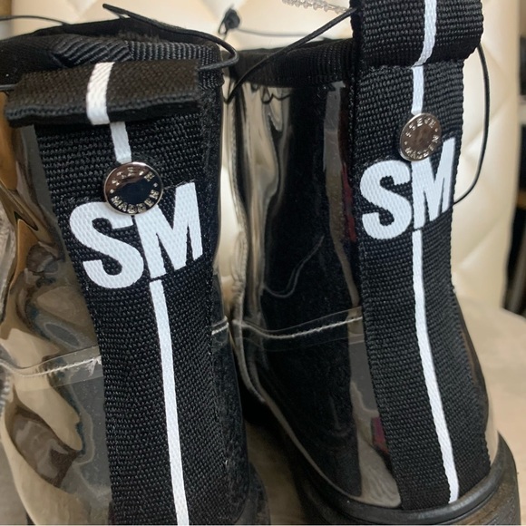 New Steve Madden Black Ankle Boot Faux Sherpa Ugg Style in Clear Gloss Size 7.5 - Picture 8 of 16